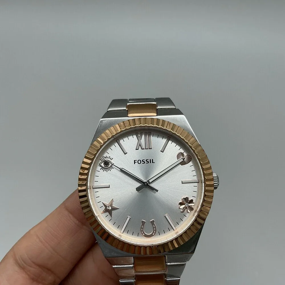 Fossil Luck Scarlette ES5261 Womens Watch 38mm Two Tone New Battery 6.5